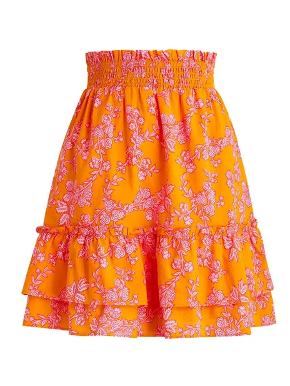 J.Crew Floral Smocked Waist Tiered Ruffled Mini Skirt. EUC Size S (S-M)